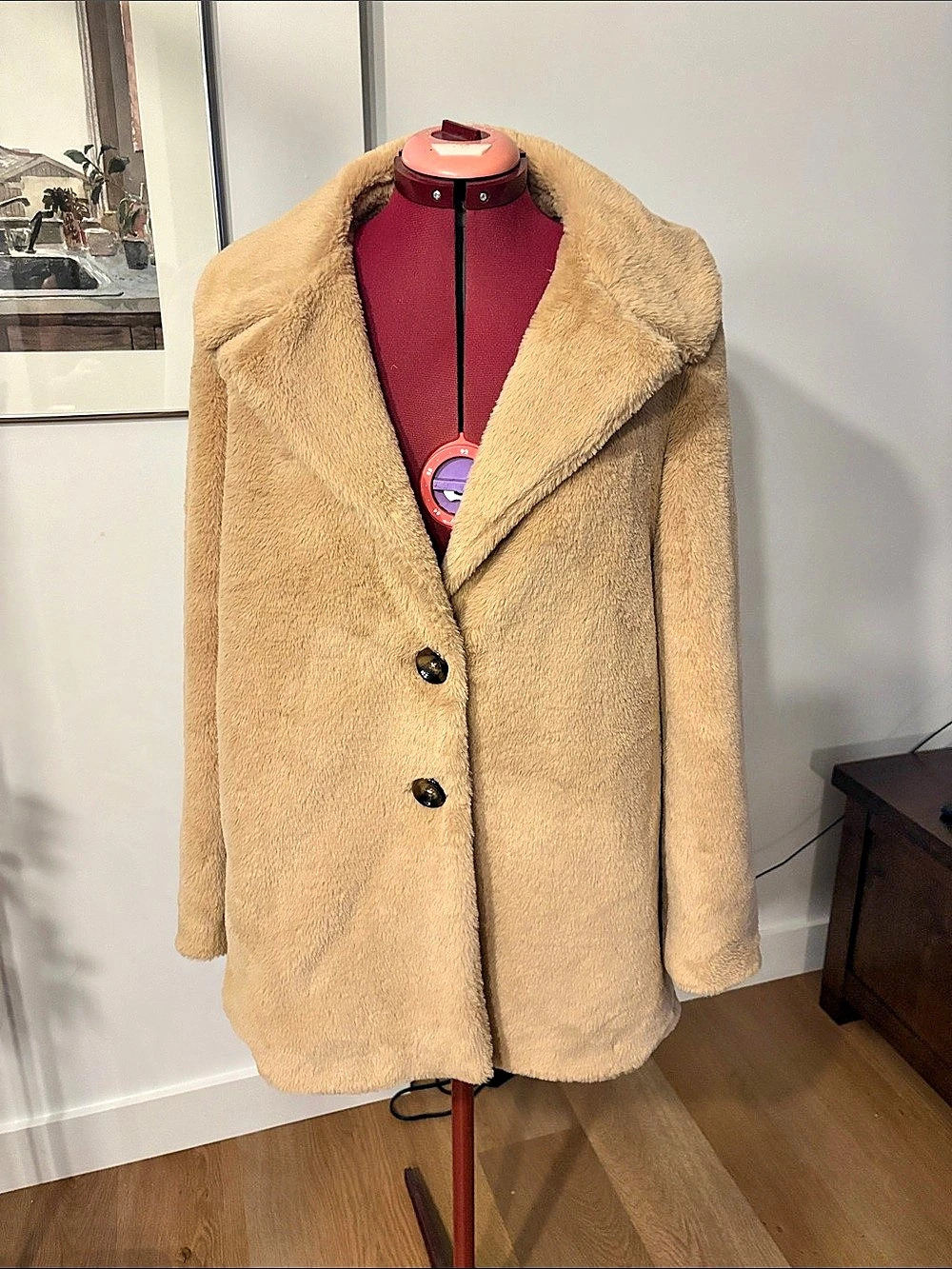 Z Supply Logan Faux Fur Coat Brown Size Medium